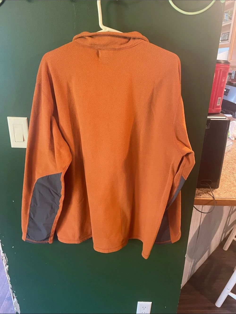 The North Face Orange Fleece Quarter-Zip with Dark Chest Pocket Size XL